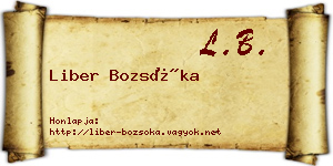 Liber Bozsóka névjegykártya